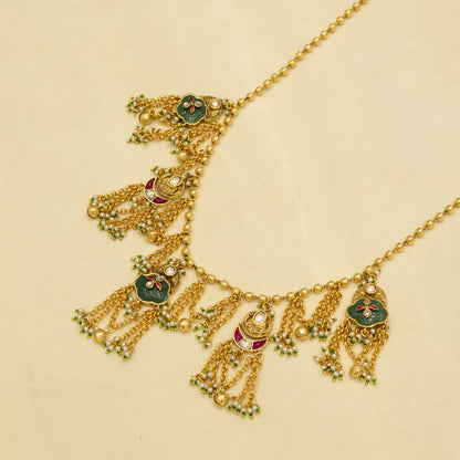 Aanura Heritage Layered Tassel Necklace Set