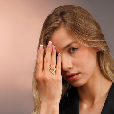 Aanura Open Heart Adjustable Minimal Ring
