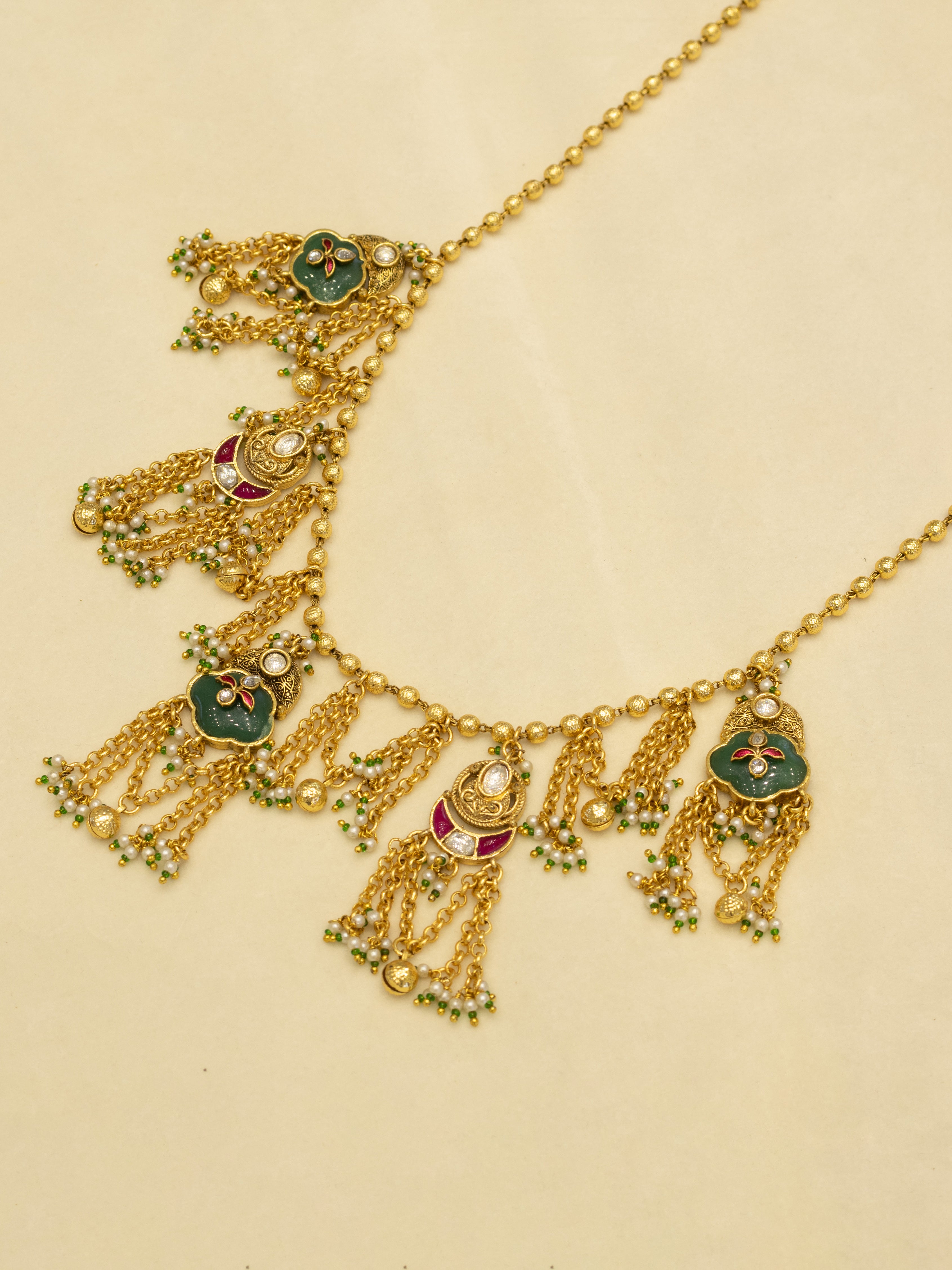 Aanura Heritage Layered Tassel Necklace Set