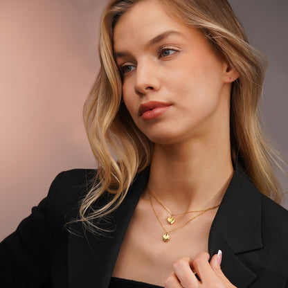 Aanura Twin Heart Layered Pendant Necklace