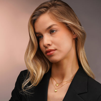 Aanura Twin Heart Layered Pendant Necklace