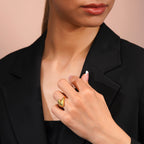 18K Gold Plated Fluid Curve Anti-Tarnish Waterproof Ring