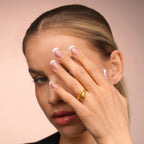 18K Gold Plated Fluid Curve Anti-Tarnish Waterproof Ring