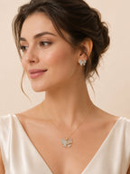 Aanura Sparkling Butterfly Necklace & Earrings Set