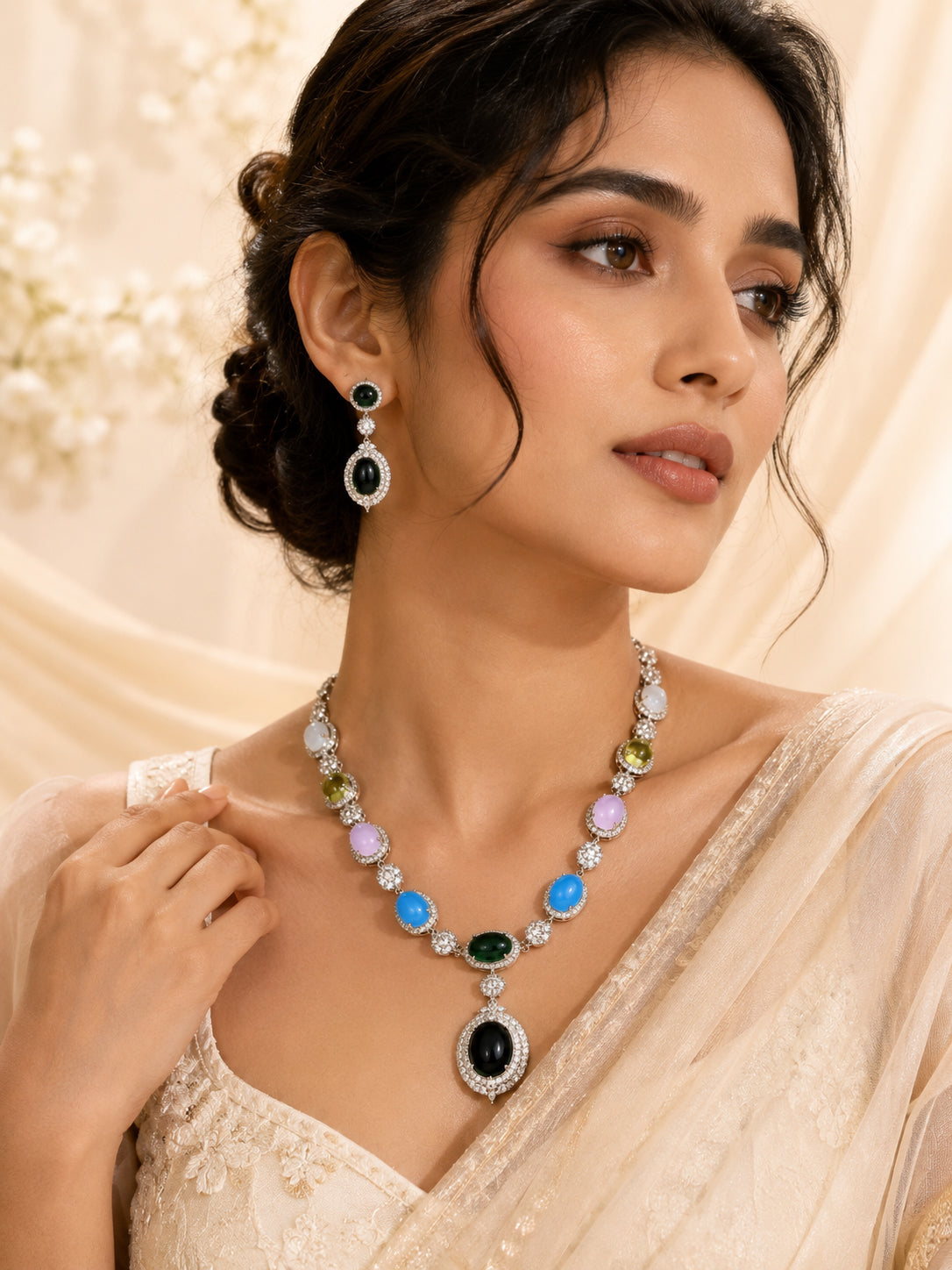 Aanura Multi-Colored Gemstone Necklace Set