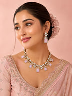 Aanura Green Carved Stone Choker Necklace Set with Earrings