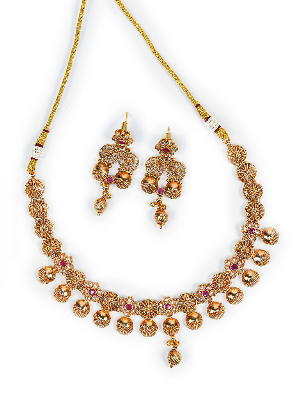 Aanura Gold Plated Heritage Disc Necklace Set