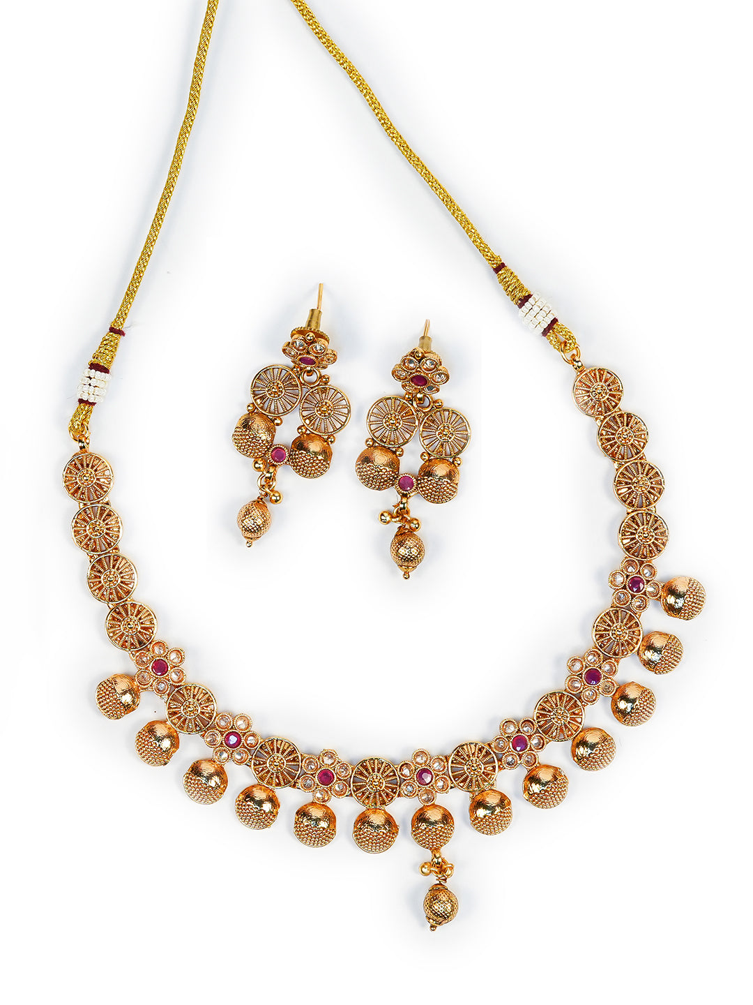 Aanura Gold Plated Heritage Disc Necklace Set
