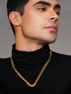 18K Gold-Plated Wheat Anti-Tarnish Waterproof Stainless Steel Chain for Men