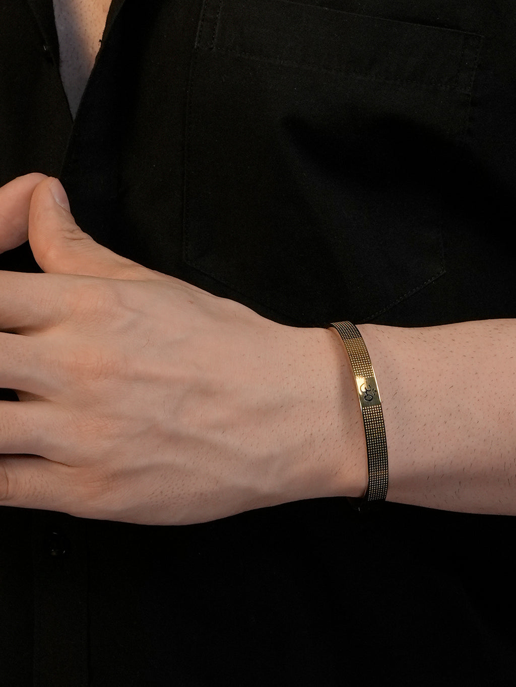 18K Gold Om Textured Anti-Tarnish Waterproof Kada