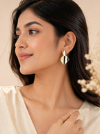 Aanura Modern Geometric Gold Statement Earrings