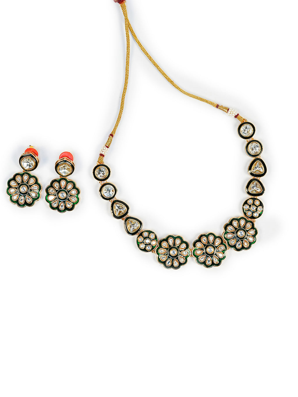 Aanura Gold Plated Floral Necklace Set