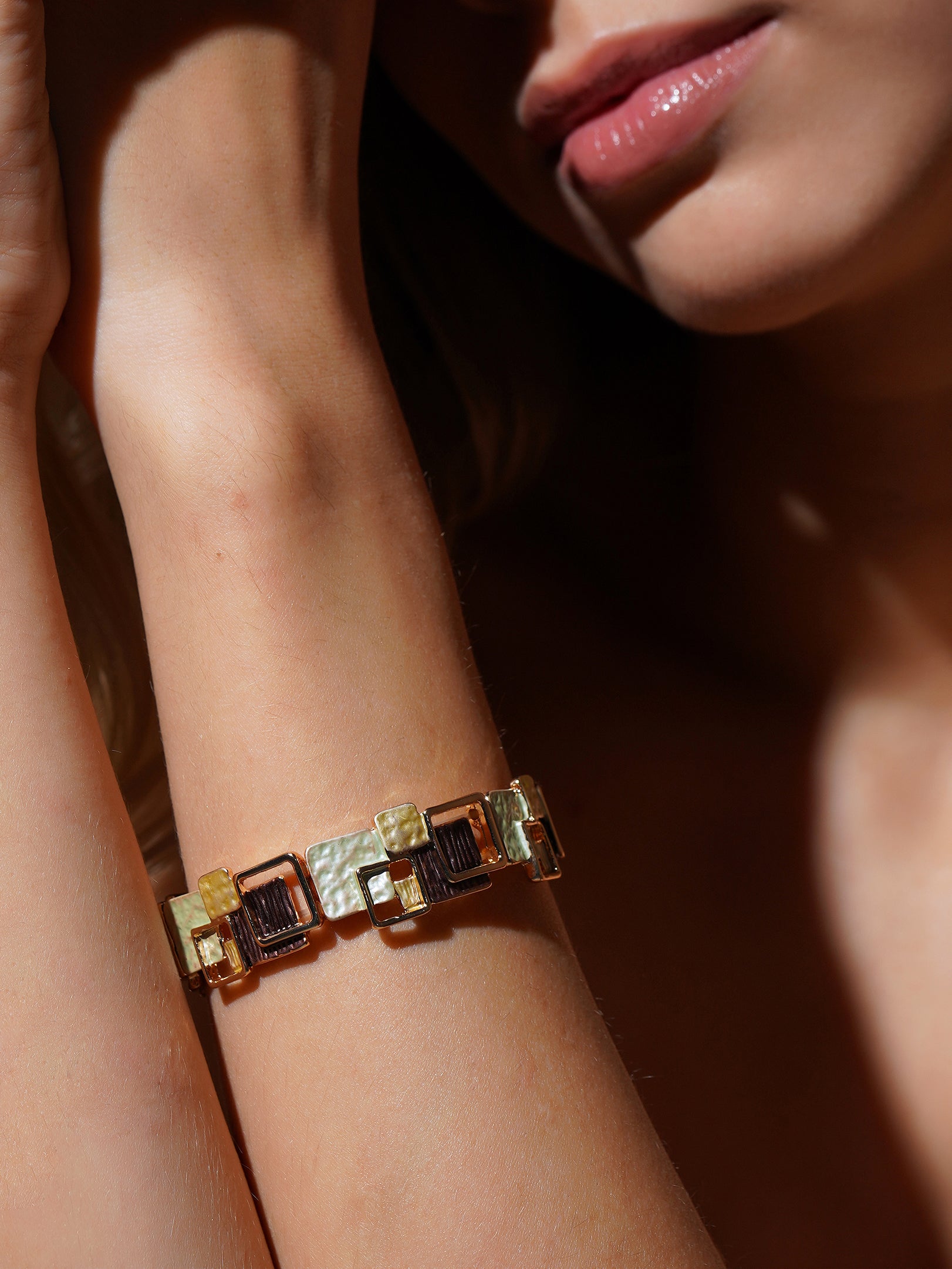 Aanura Modern Geometric Enamel Bracelet