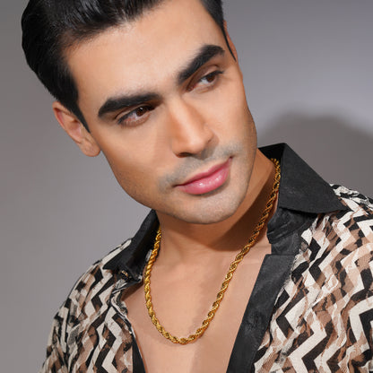 Aanura Men's Gold-Plated Twist Chain