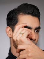 Aanura 18K Gold plated Pavé Ridge Anti tarnish Men’s Ring