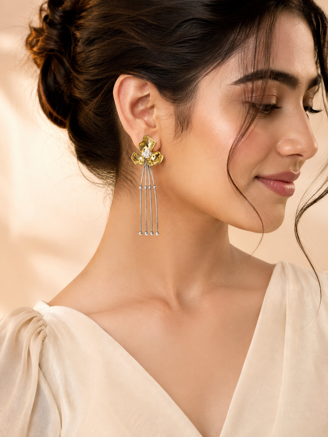 Aanura Floral Cascade Drop Earrings