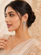 Aanura Emerald Crystal Art Deco Drop Earrings
