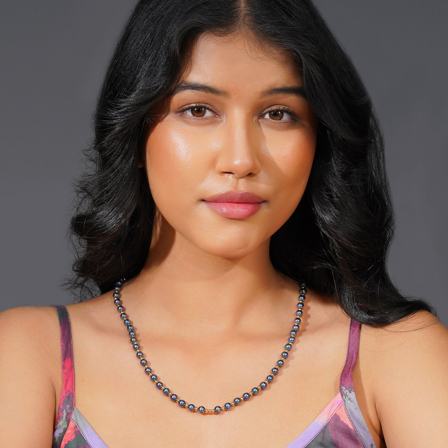 Aanura Gold Stainless Steel Beaded Necklace