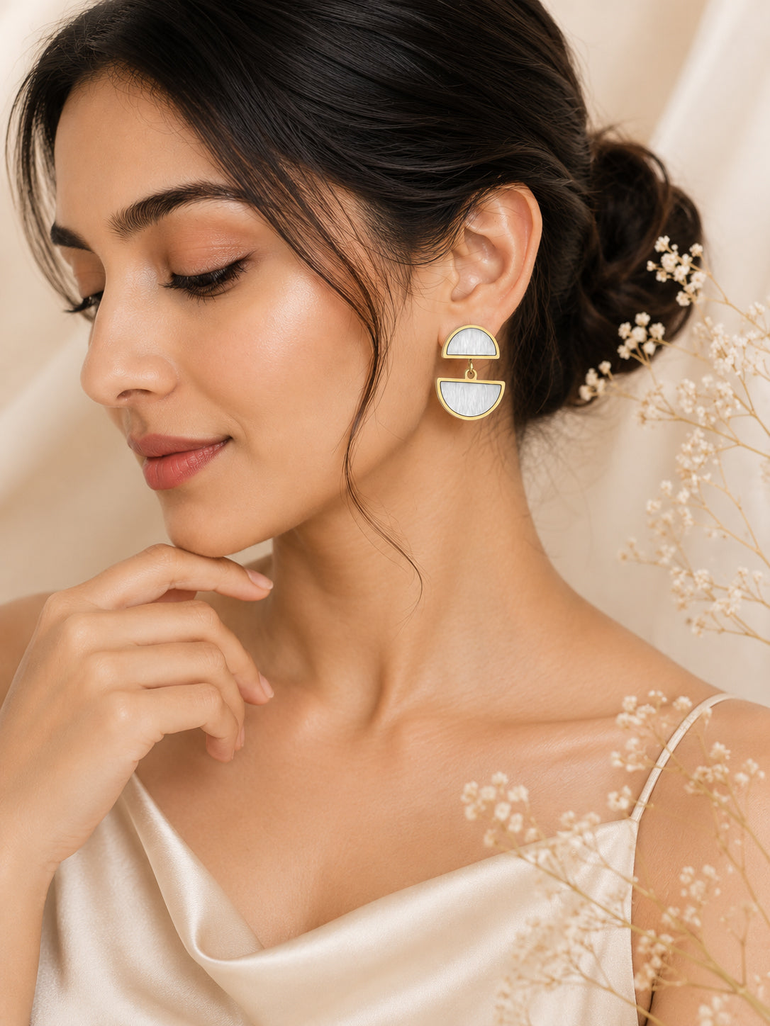 Aanura Eclipse Dual-Tone Geometric Earrings
