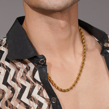 Aanura Men's Gold-Plated Twist Chain