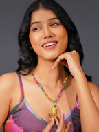 Aanura Beaded Pendant Necklace With Stainless Steal