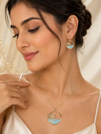Aanura Palm Tree Ocean Necklace & Earrings Set