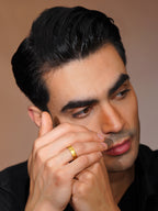 Aanura 18K Gold-Plated Roman Numeral Band Ring For Men's