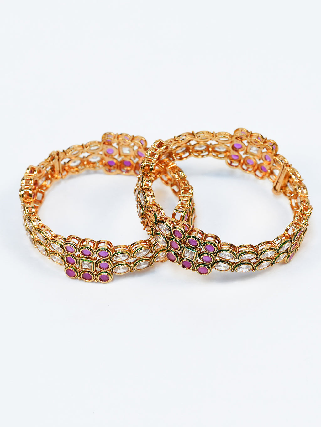 Aanura Gold Plated Regal Stone Bangle Bracelet