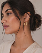 Aanura Gold Plated U-Shaped Hoop Earrings