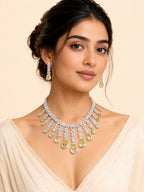 Aanura Yellow Teardrop Statement Necklace Set
