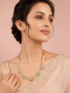 Aanura Delicate Floral Kundan Necklace Set with Earrings