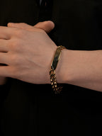 18K Gold Plated Anti Tarnish Waterproof ID Plate Band