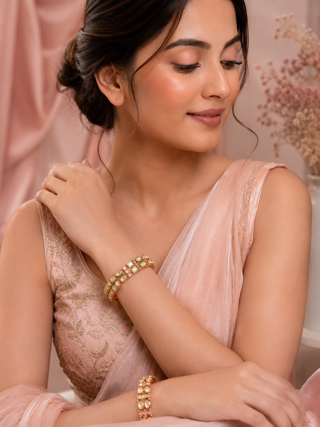Aanura Classic Stone-Set Gold Plated Bracelet