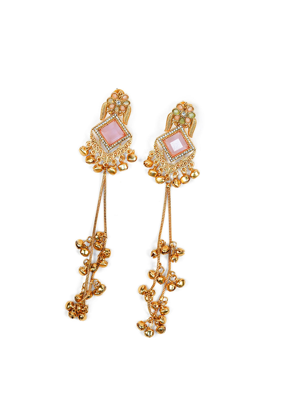 Aanura Gold Plated Royal Drop Jhumka Earrings
