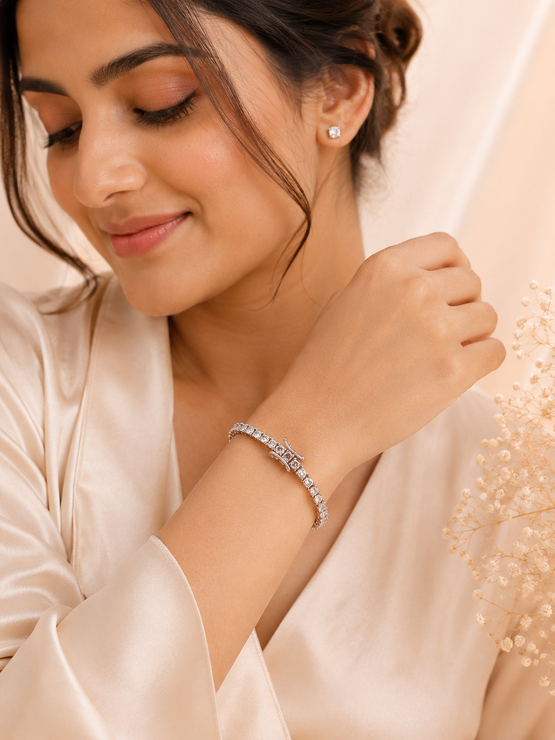 Aanura Diamond Elegance Silver Bracelet