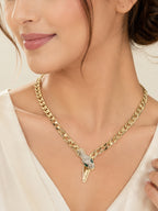 Aanura Gold Cuban Link Chain Necklace