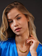 Aanura Curved Bar Statement Necklace