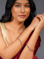 Aanura Gold Plated Multistone Slim Bangle