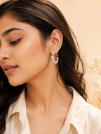 Aanura Crystal Hoop Earrings in Gold