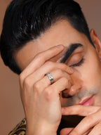Aanura Silver-Tone Anti-Tarnish & Water-Proof Stainless Steel Ring For Men's