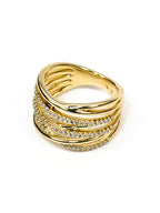 18K Gold Plated Multi-Band Anti-Tarnish Waterproof Ring
