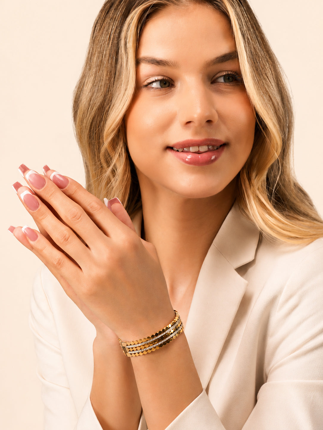 Aanura Gold Crystal Dot Bracelet