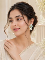 Aanura Floral Pearl Drop Earrings