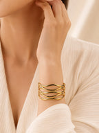 Aanura Golden Wave Cuff Bracelet