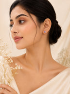 18K Gold Plated Anti-Tarnish Pink Solitaire Stud Earrings