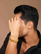 18K Gold-Plated Skull Chain Anti-Tarnish Waterproof Stainless Steel Bracelet for men