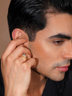 Aanura 18K Gold-Plated Crystal Panel Ring For Him
