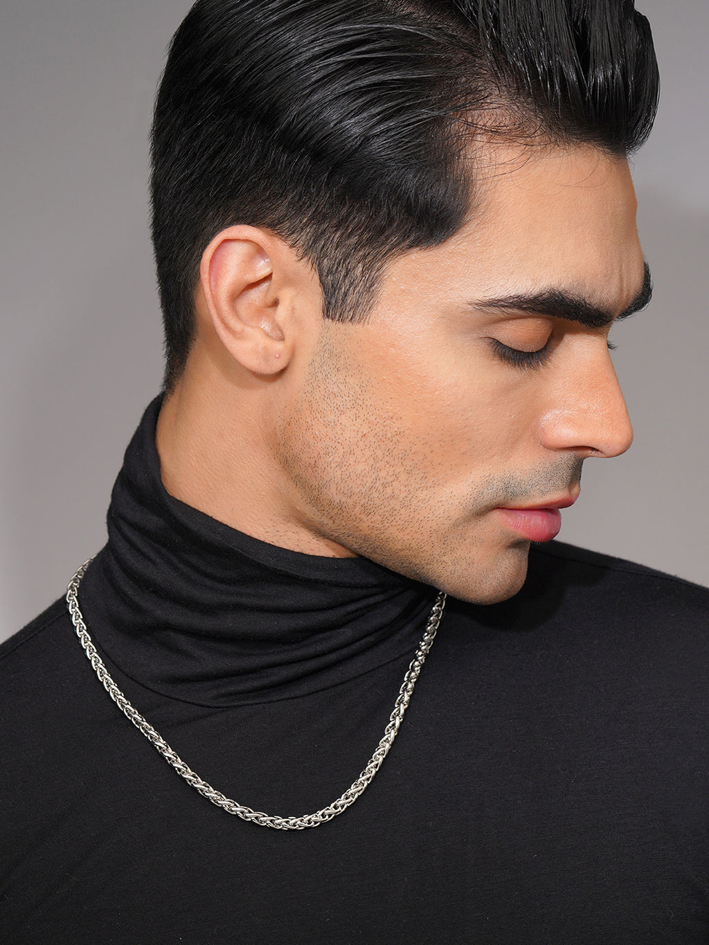 Aanura Silver Rope Chain for Men