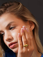 Gold & Rhodium Plated Minimal Teardrop Waterproof Ring