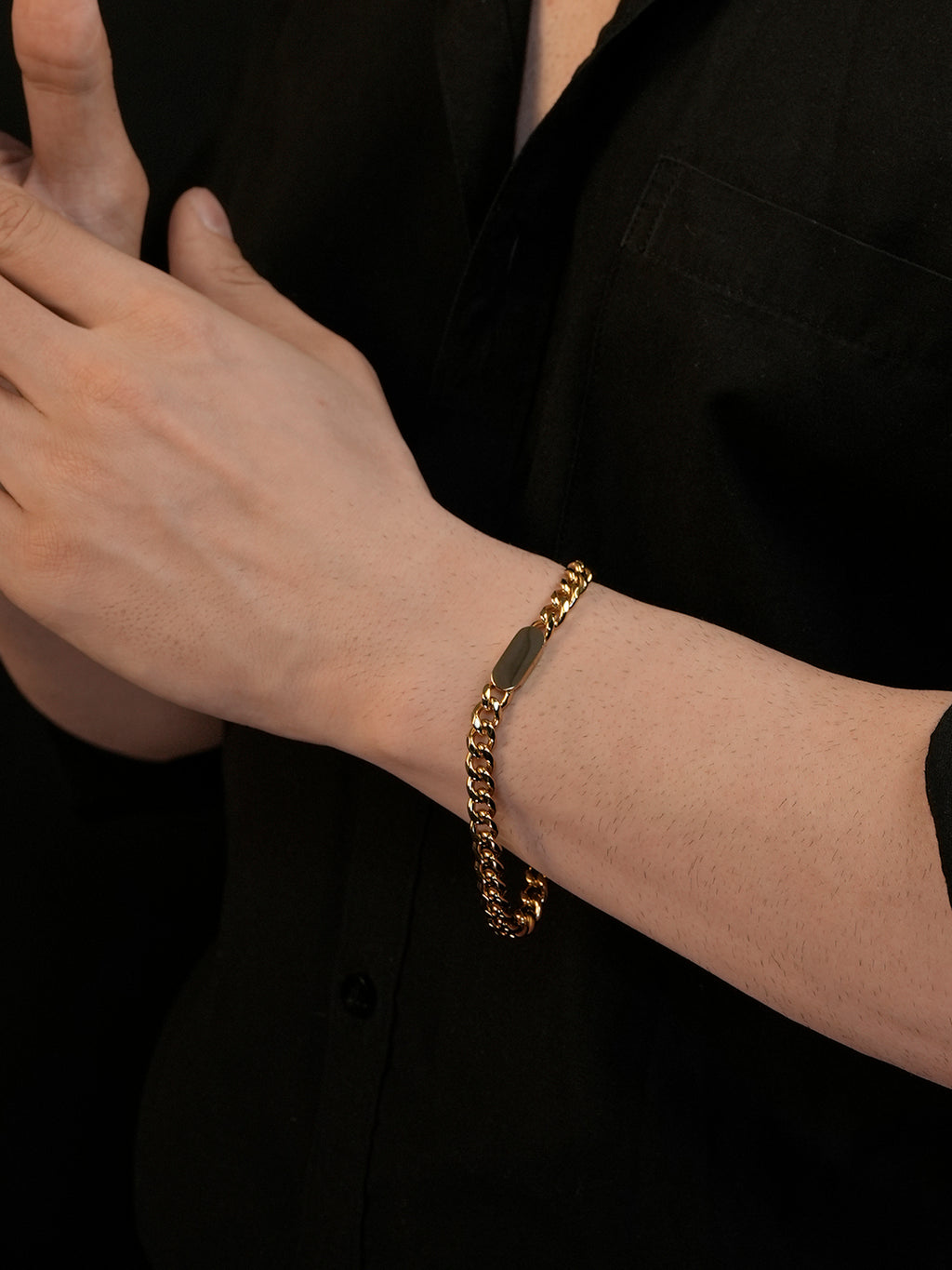 18K Gold Plated Anti Tarnish Waterproof Plate Bracelet